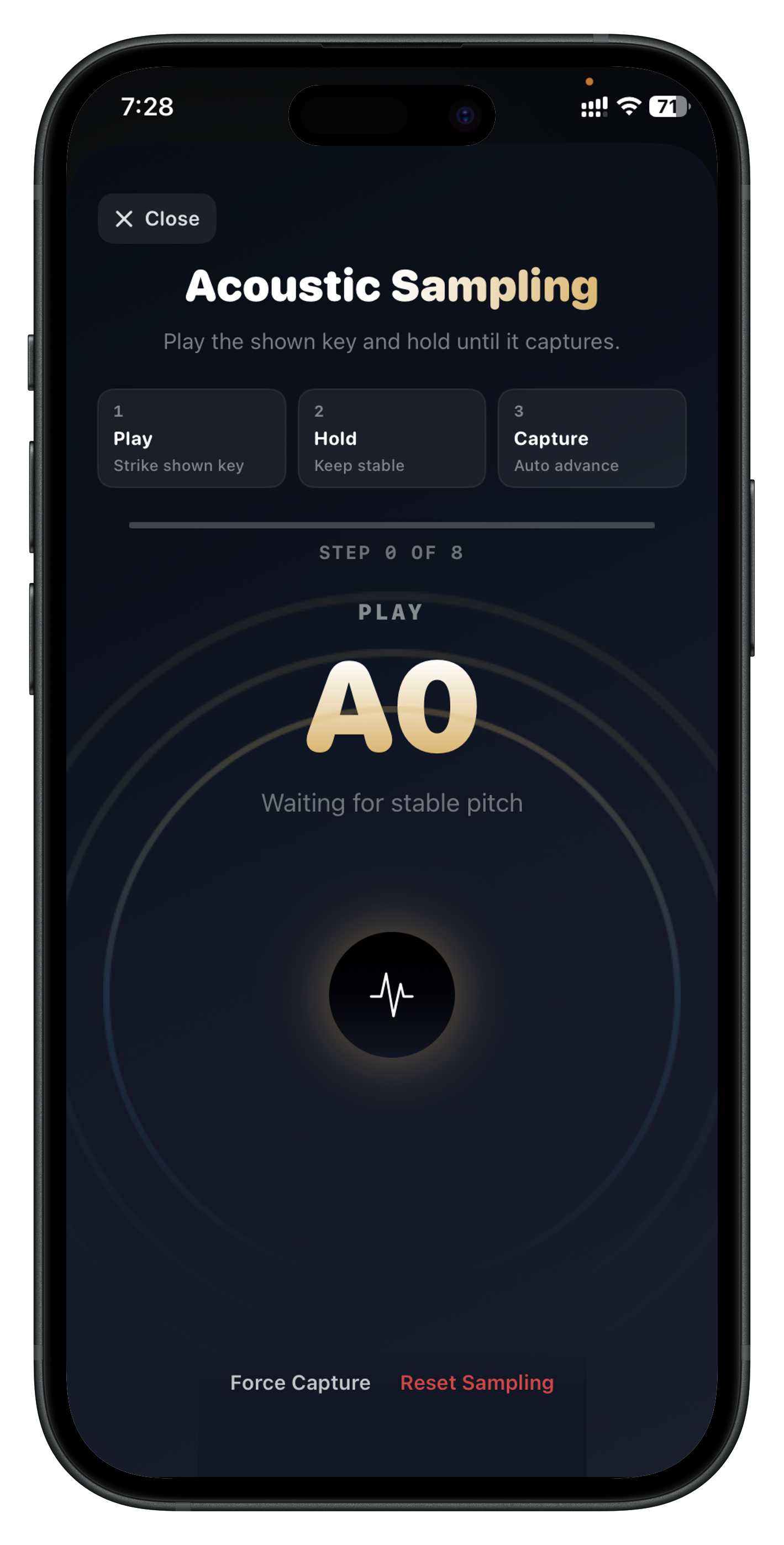 Tempera library and report screen