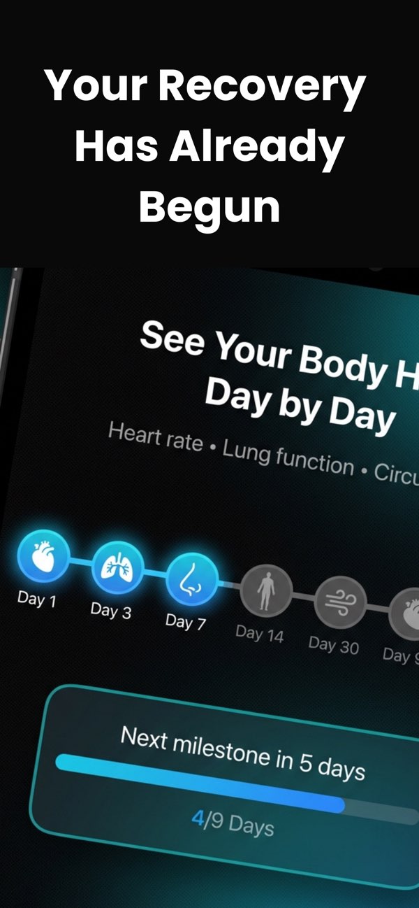 PuffStop screenshot showing milestones